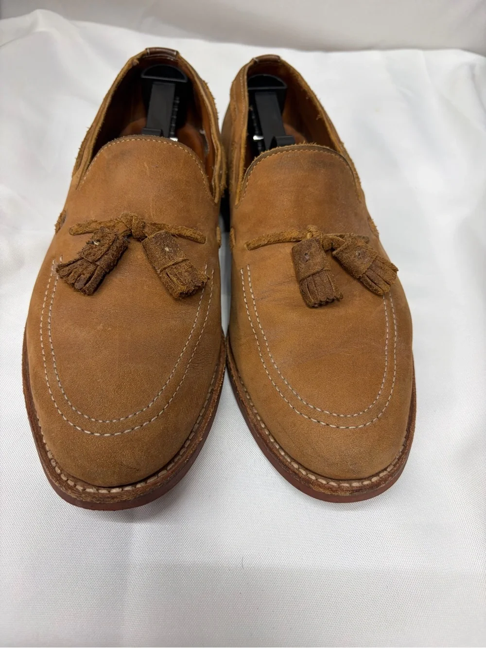 Allen Edmonds Tan Suede Tassel Oxfords